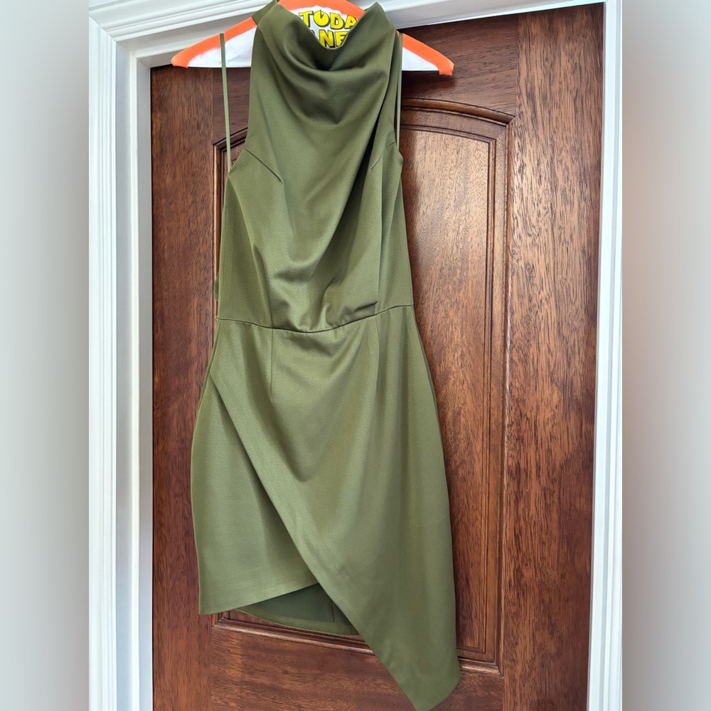 Women’s Elliot green cowl neck dress - Picture 2 of 5